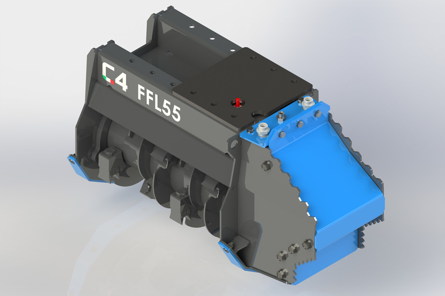 Serie FFL – Decespugliatrice idraulica a denti fissi per mini e midi escavatori da 2,5 a 5 ton